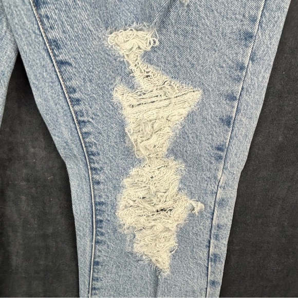 Good American Blue Ankle Cropped Distressed Jeans Sz 0/25 - Picture 6 of 15